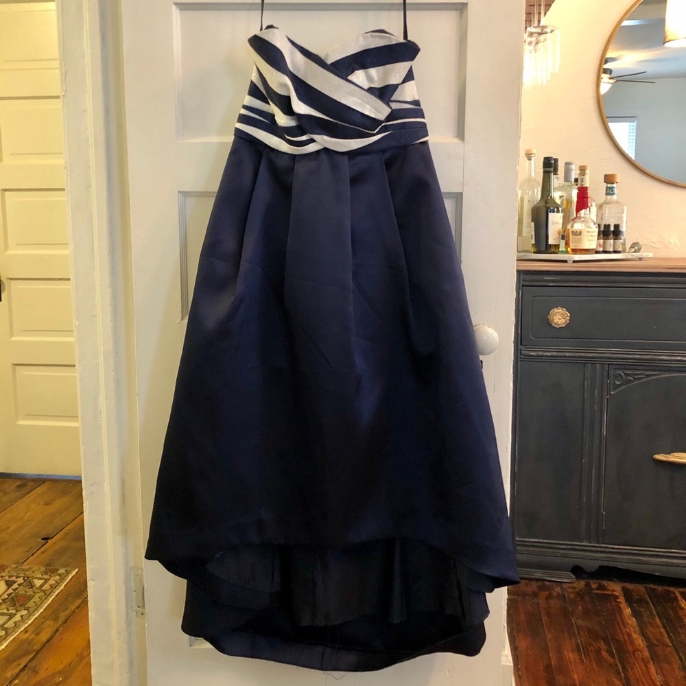 Shoshanna Midnight High-Low Sweetheart Gown